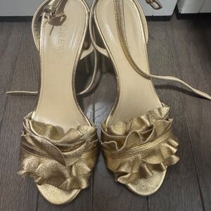 Gold J. Crew Heels Size 5